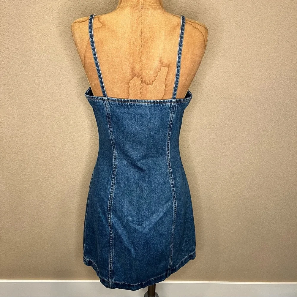 EUC Topshop Moto Zip Front Denim Dress - Picture 5 of 7